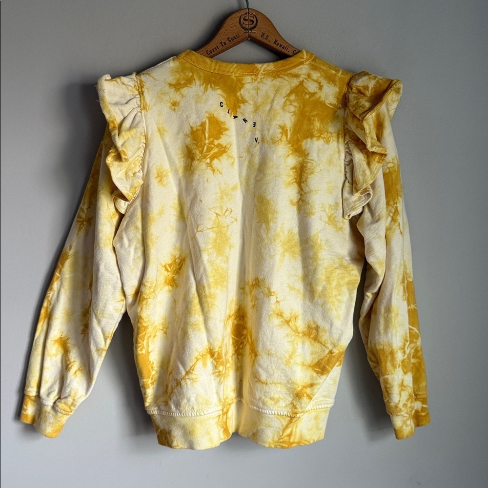 Clare V Sunburst Tie-Dye Ruffle Sweatshirt - Picture 3 of 11